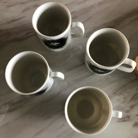 VINTAGE SET PORCELAIN BIRDNEST DESIGN COFFEE SET - Picture 8 of 11